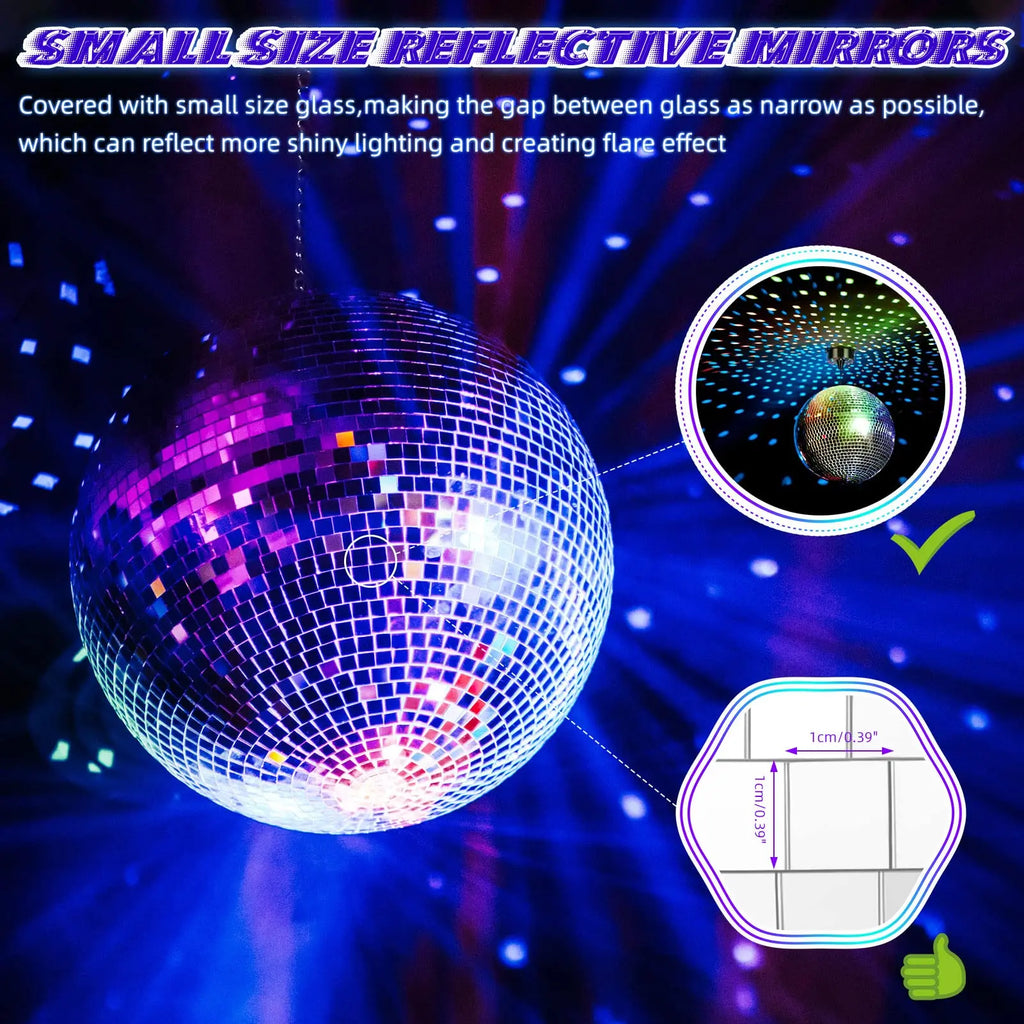 Disco Ball Mirror Ball 12 inch Mirror Ball Large Disco Ball Disco Ball 30 cm,Hanging Party for Party Design,Wedding Decoration.