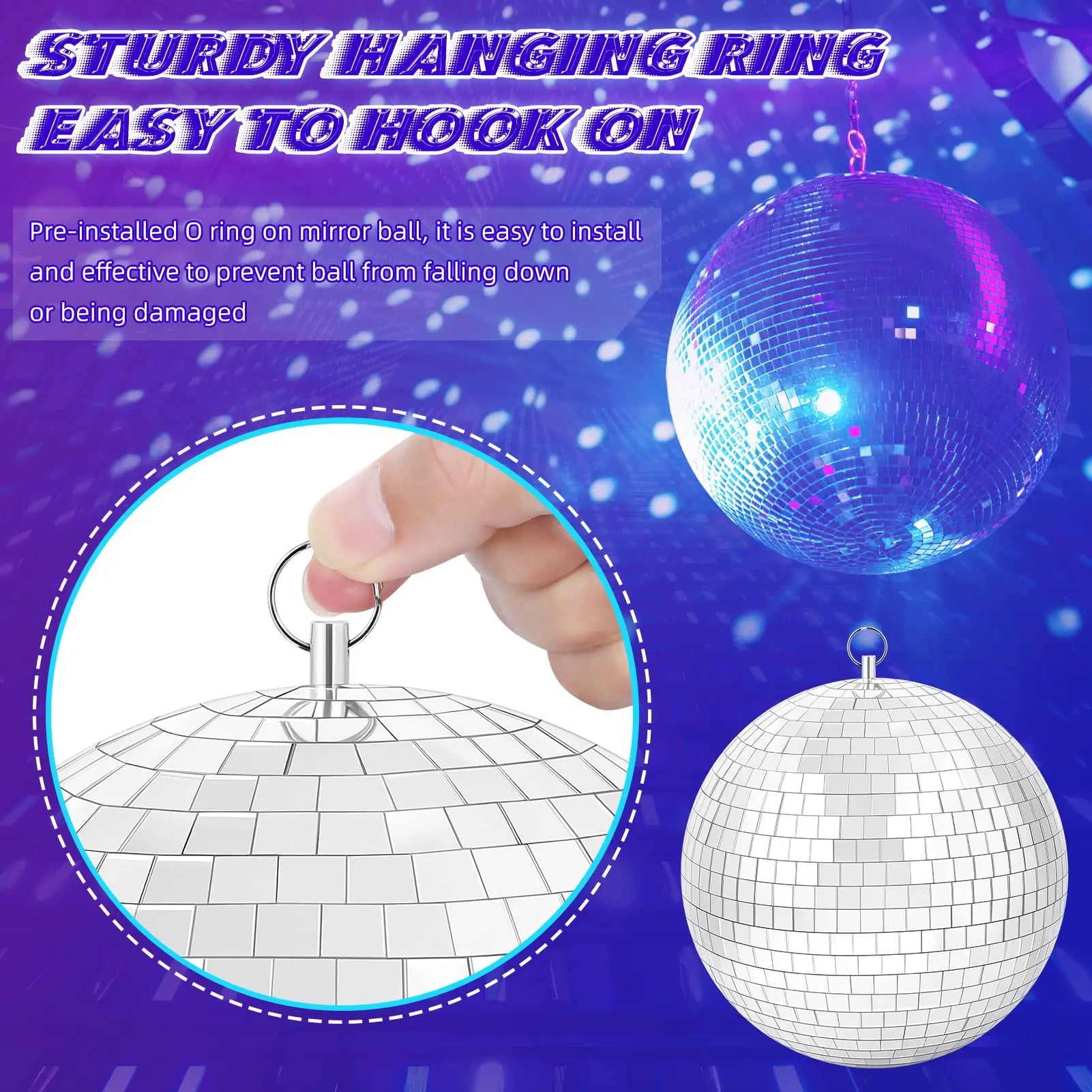 Disco Ball Mirror Ball 12 inch Mirror Ball Large Disco Ball Disco Ball 30 cm,Hanging Party for Party Design,Wedding Decoration.