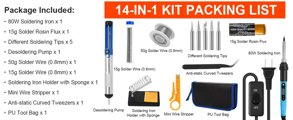 Soldering Iron Kit for Electronics Premium Quality Replacement Accessory