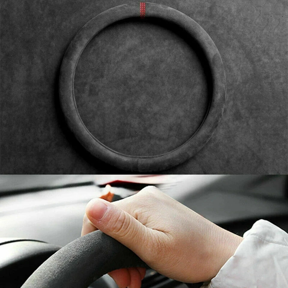 Car Steering Wheel Covers Cowhide Steering Wheel Cover Anti-Slip Comfort