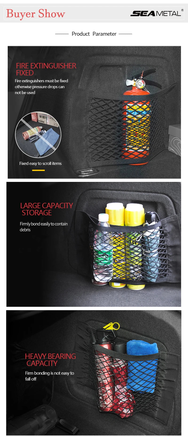 Car Trunk Mesh Organizer Tail Premium Quality Replacement Accessory