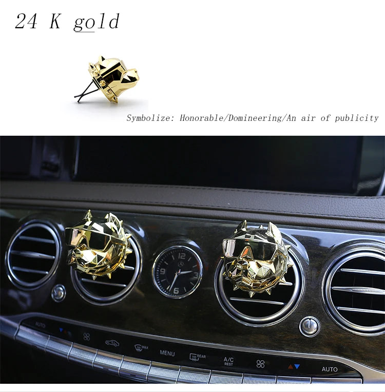 NO PERFUME Bulldog Air Freshener Car Dashboard Ornament Decoration