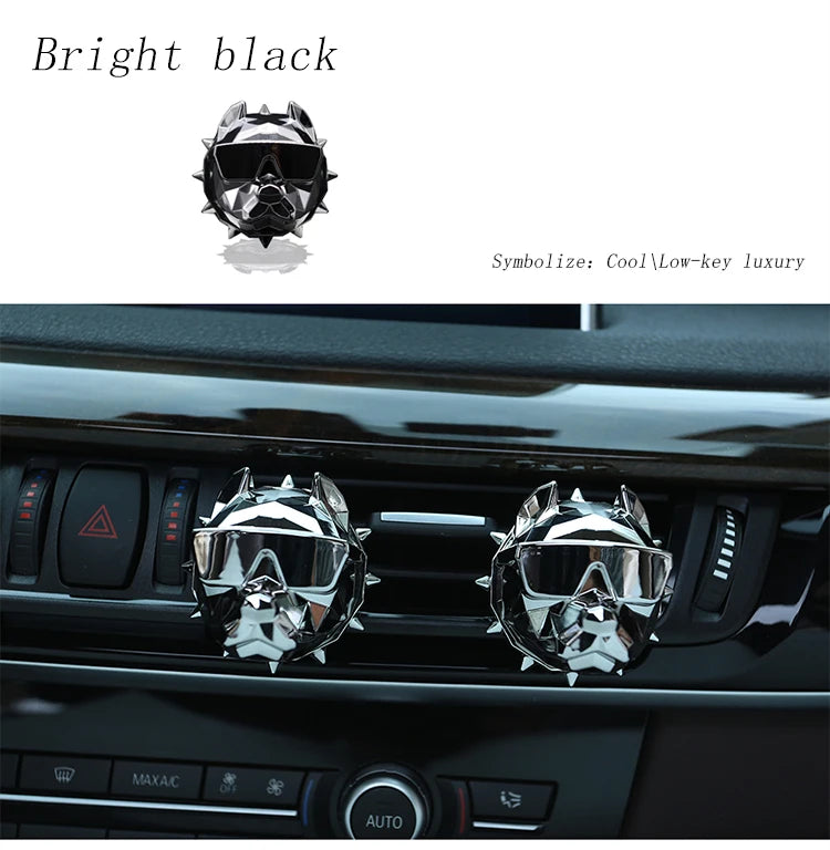 NO PERFUME Bulldog Air Freshener Car Dashboard Ornament Decoration
