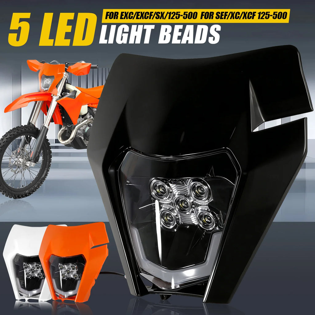 5 LED Headlight Headlamp Lamp Premium Quality Replacement Accessory