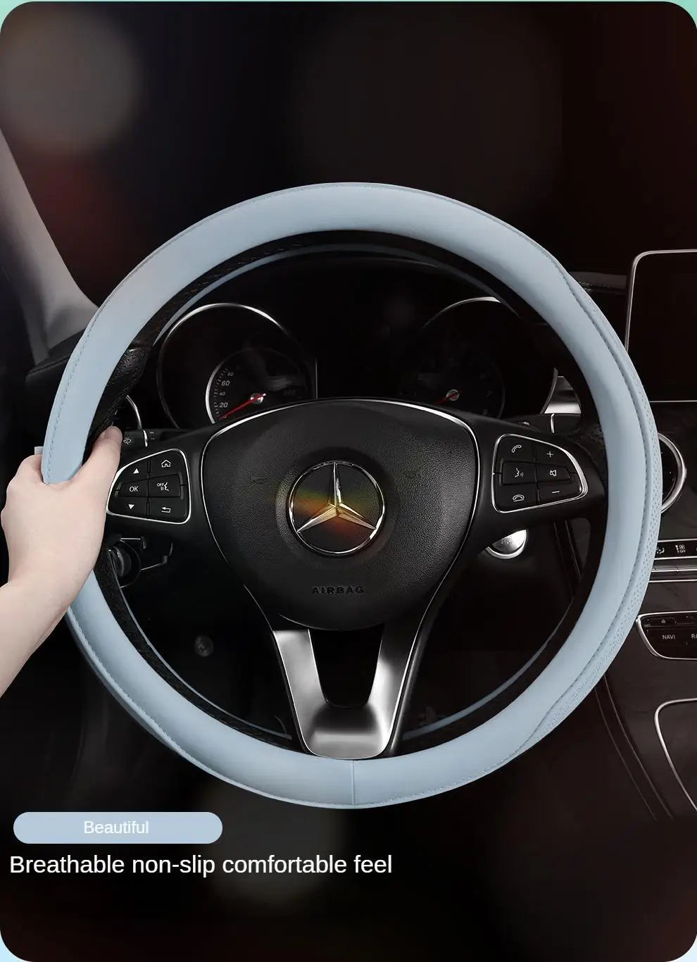 Steering Wheel Cover, Non-slip Napa Steering Wheel Cover Anti-Slip Comfort