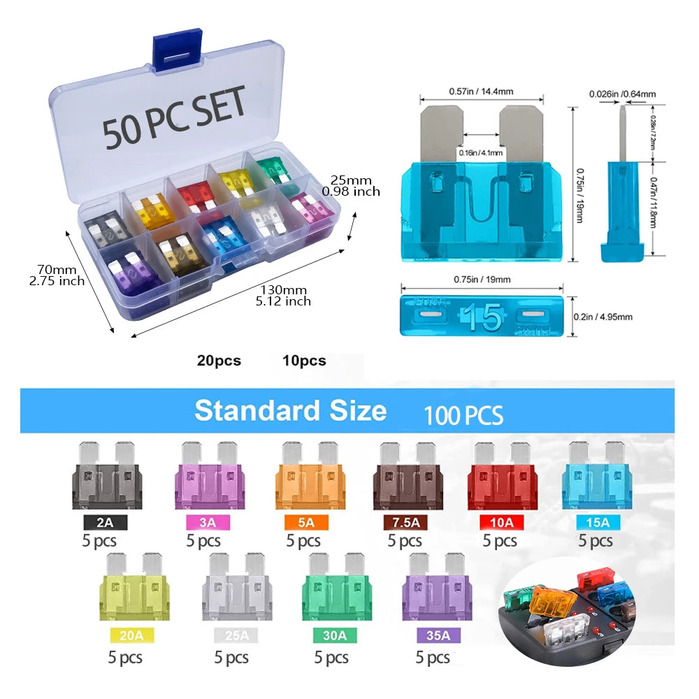 Standard Car Fuses RH100 2A Premium Quality Replacement Accessory