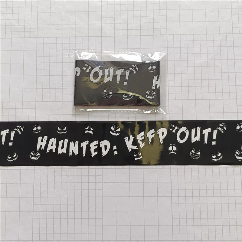 Halloween Decoration Crime Scene Tape Scary Caution Roll Hazard Indoor Outdoor Spooky