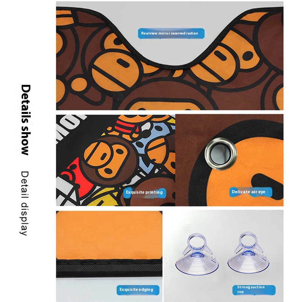 Snoopyes Cartoon Cute Car Sun Car Sun Shade UV Protector