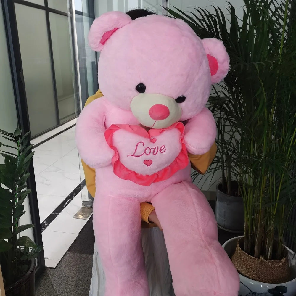 80/100Cm Big Pink Plush Toy Teddy Bear Giant Stuffed Animals Birthday Valentine's Day Gift Soft Pillow Dolls Girlfriend Girl Wif