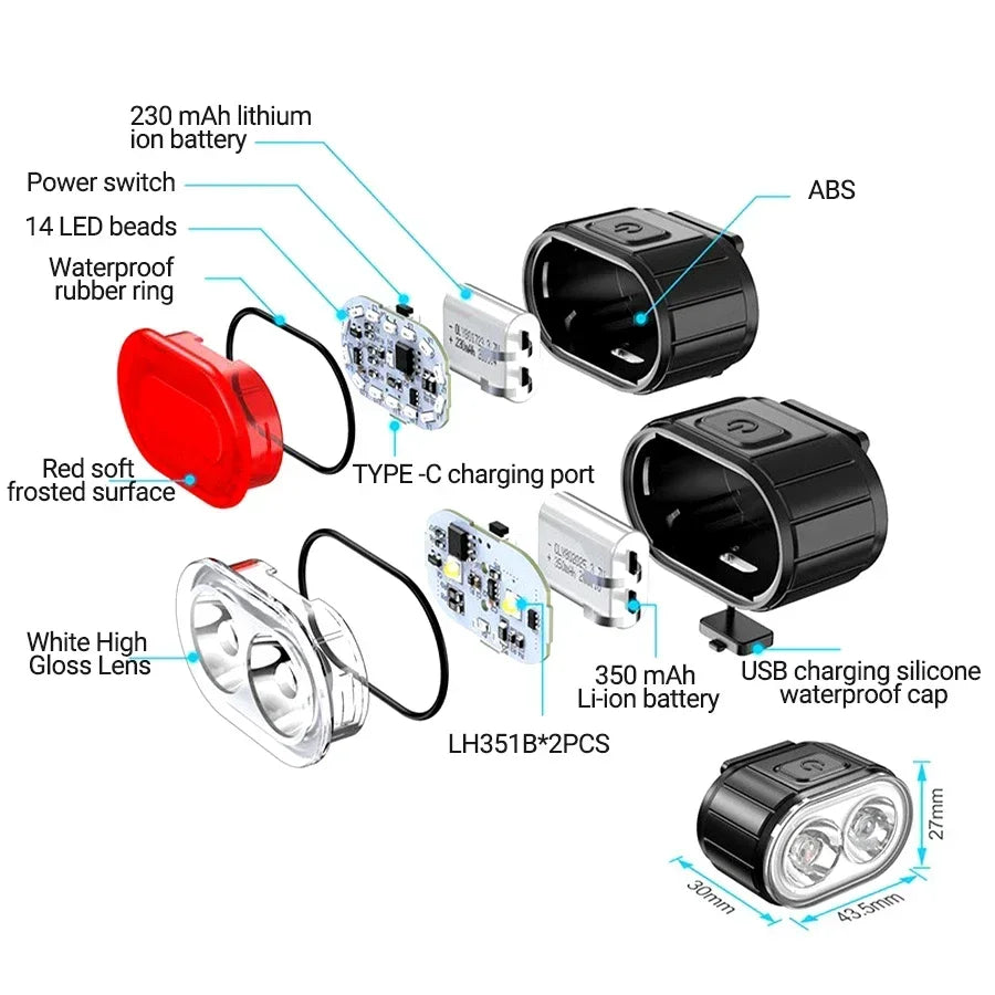 Cycling Bicycle Front Rear Light Premium Quality Replacement Accessory
