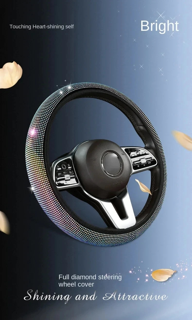 Crystal Steering Wheel Cover Bling Steering Wheel Cover Anti-Slip Comfort