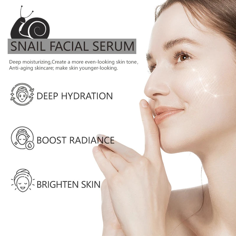 Snail Mucin Serum 30ml With Niacinamide, Hyaluronic Acid, Collagen Facial Serum Deep Hydration