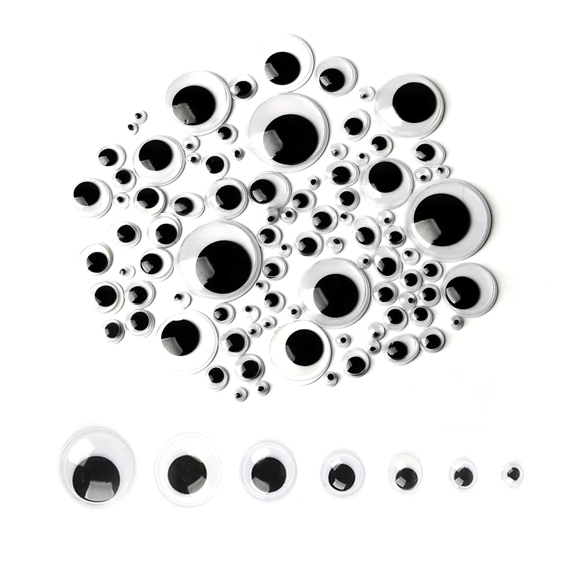 100pcs/200/550pcs Self-adhesive Googly Wiggle Eyes Premium Quality Replacement Accessory