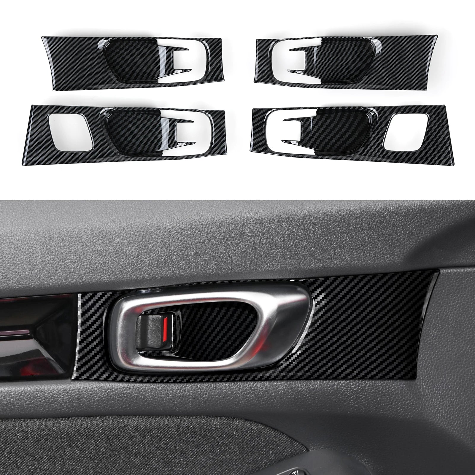 For Honda Civic 11th Gen (2022-2026) Accessories, Steering Wheel Trim, Center Console Gear Shift Panel ,Carbon Fiber ABS Sticker