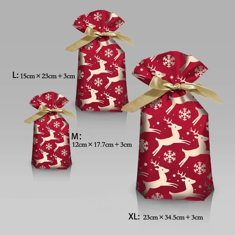 Christmas Gift Bag Christmas Decoration for Home Snowflake Noel Present Bag Christmas Wrap Holders New Year