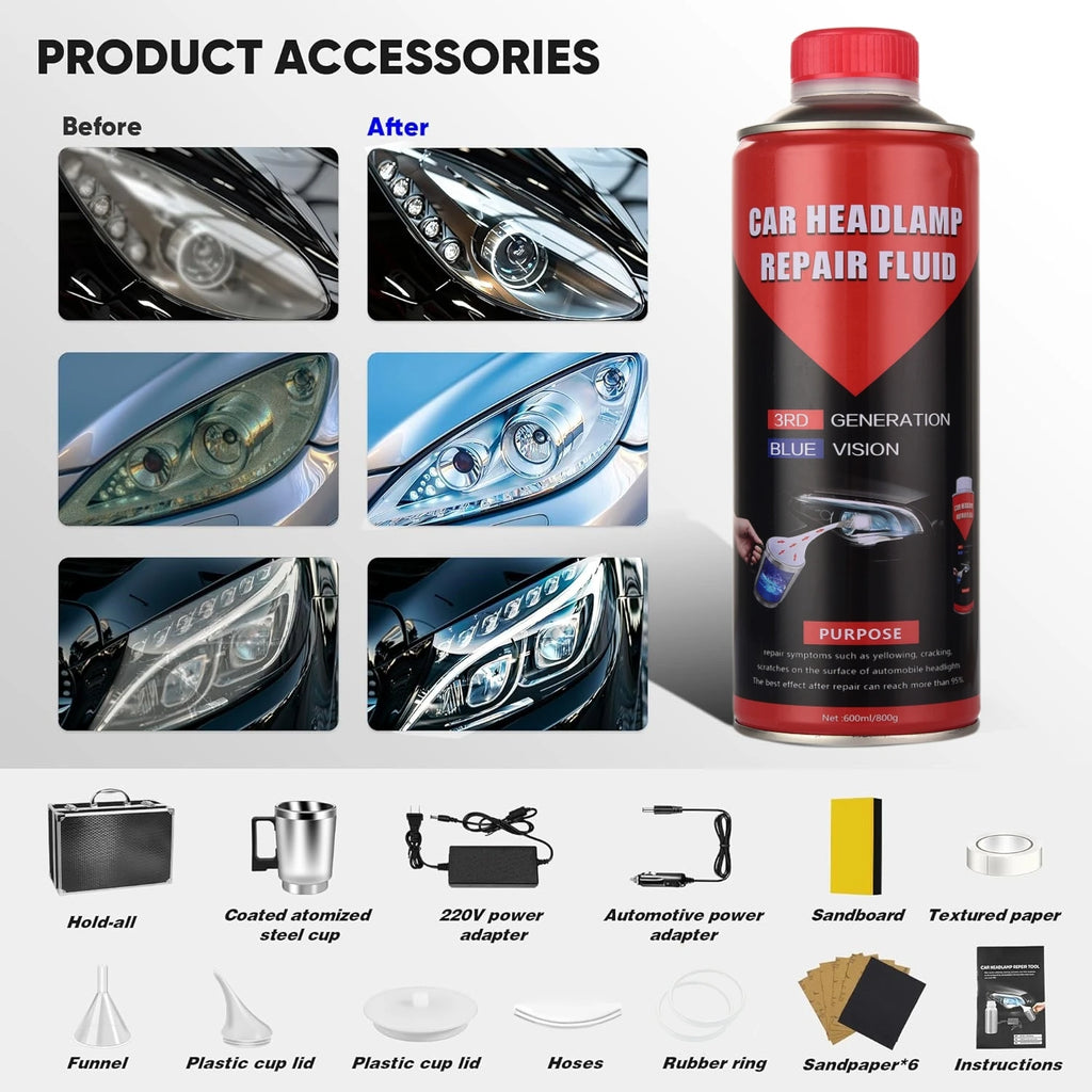 800ML Car Headlight Restoration Automotive Premium Quality Replacement Accessory