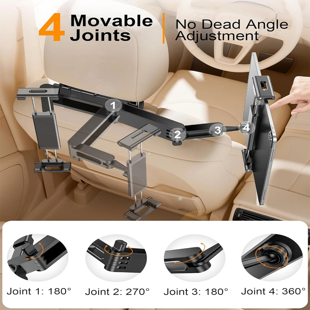Car Tablet Holder Headrest Mount Premium Quality Replacement Accessory