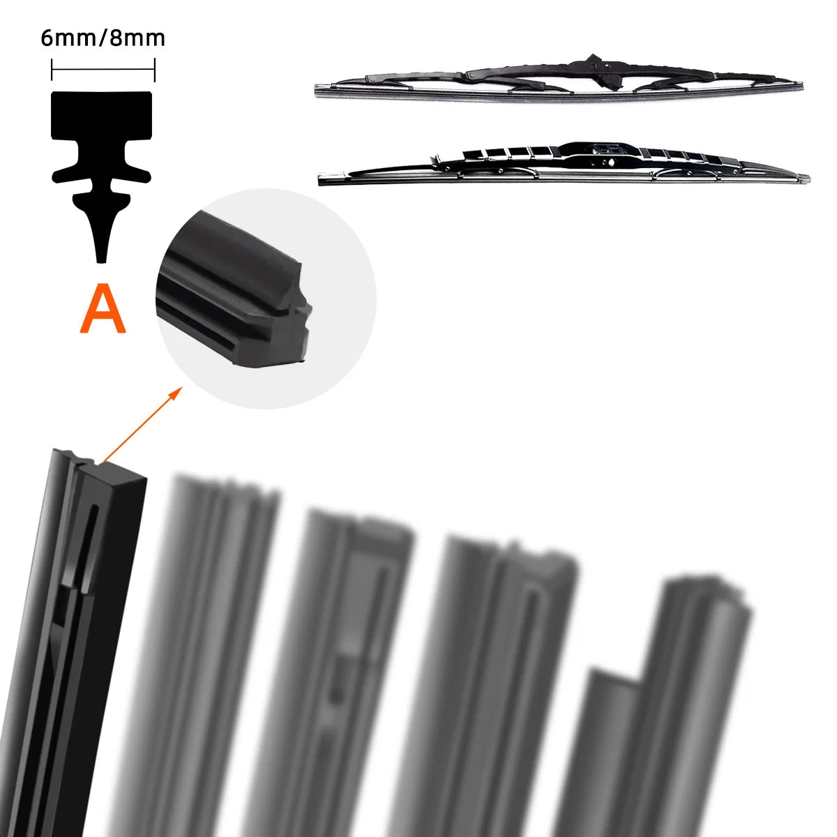 Car Wiper Rubber Strips Refill Premium Quality Replacement Accessory