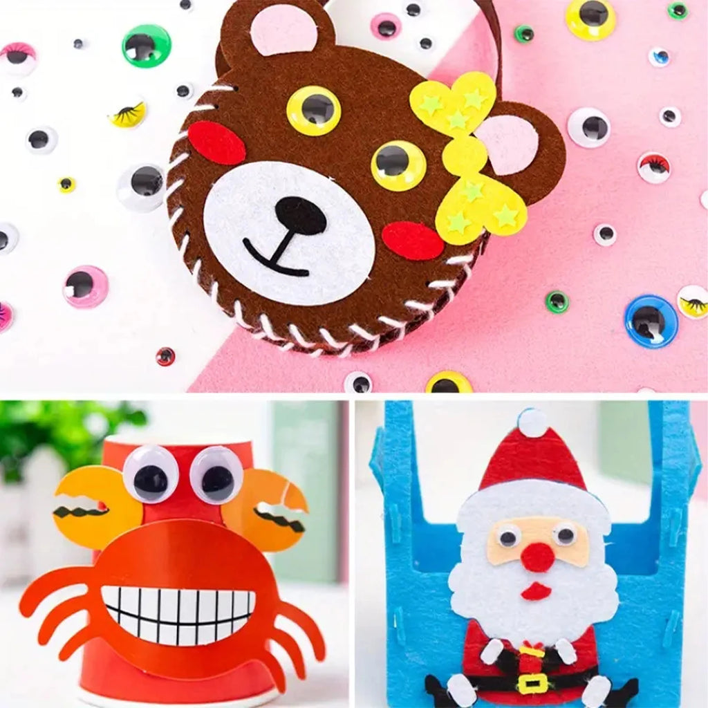 100pcs/200/550pcs Self-adhesive Googly Wiggle Eyes Premium Quality Replacement Accessory