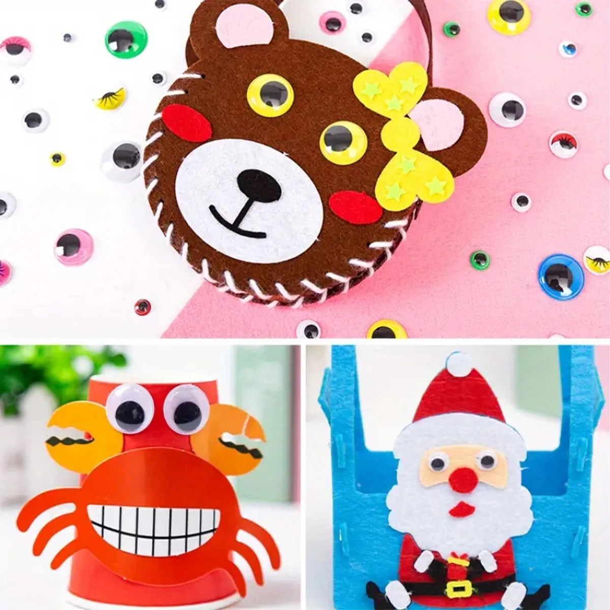 100pcs/200/550pcs Self-adhesive Googly Wiggle Eyes Premium Quality Replacement Accessory