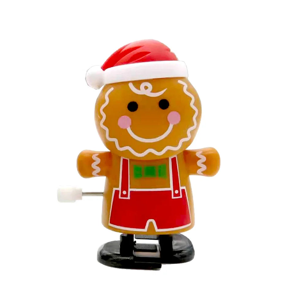 Festive Wind-Up Figurines Jumping & Walking Clockwork Playthings Party Favors Santa Claus Snowman Home Decor Ornament Party Gift