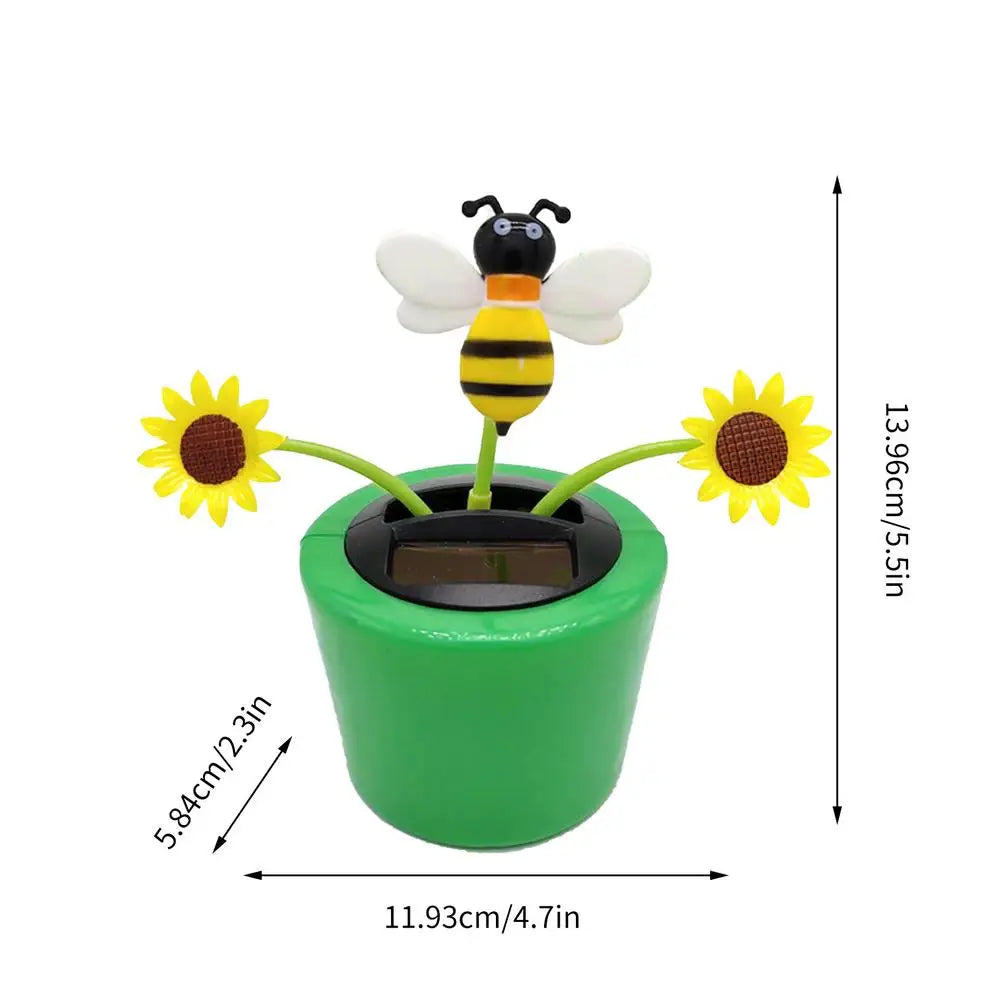 Solar Toy Sunflower Ornaments Dancing Car Dashboard Ornament Decoration