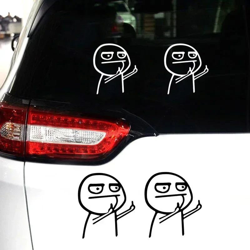 Funny Middle Finger Troll Face Car Dashboard Ornament Decoration