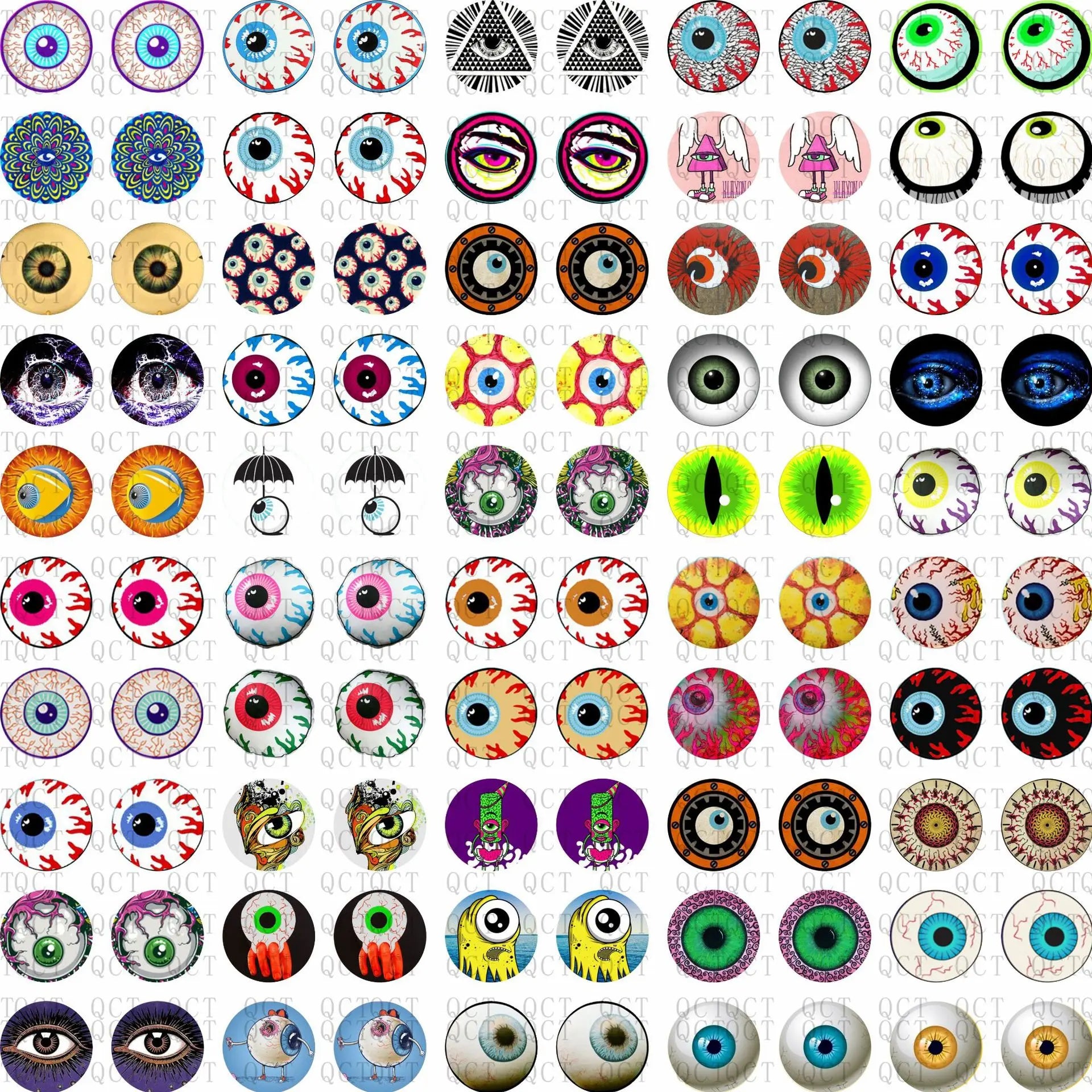 50Pcs 6/8/10/12mm Doll Glass Eye Doll Making Safety Eyes Craft Supply