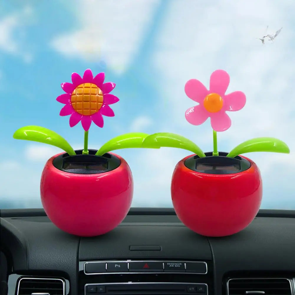 Fashion Car Ornament Solar Powered Car Dashboard Ornament Decoration