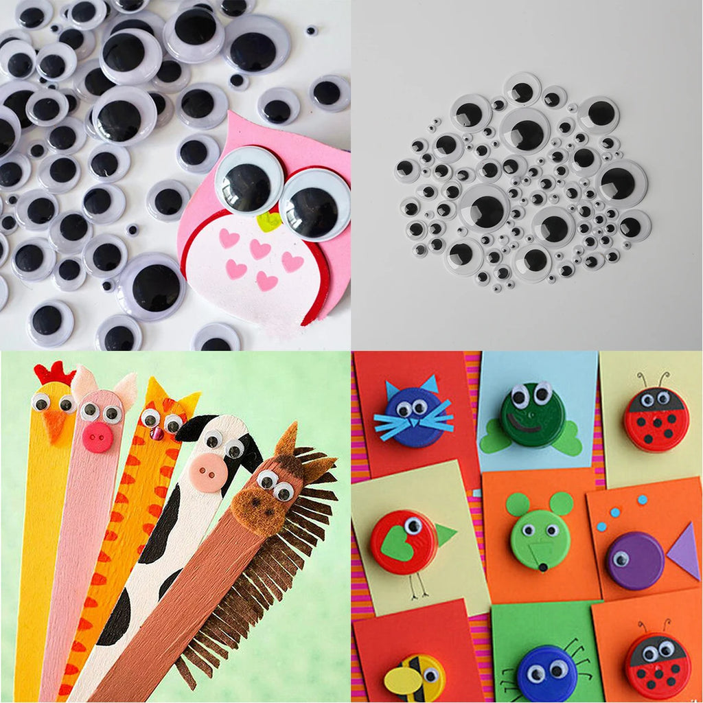 100pcs/200/550pcs Self-adhesive Googly Wiggle Eyes Premium Quality Replacement Accessory