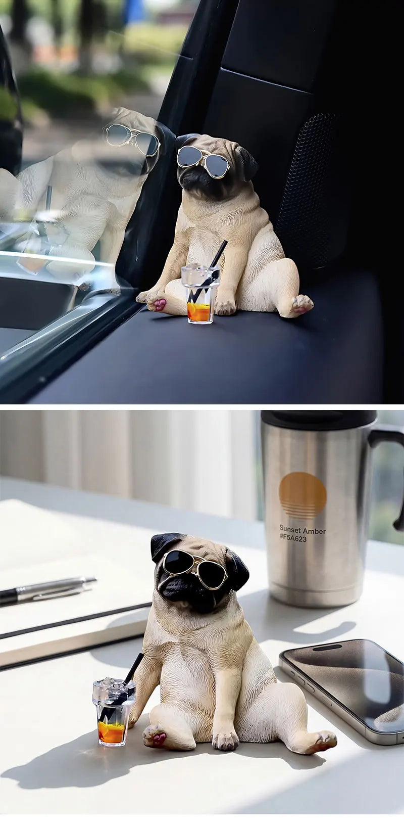 Cool Pug Car Dashboard Ornament Car Dashboard Ornament Decoration