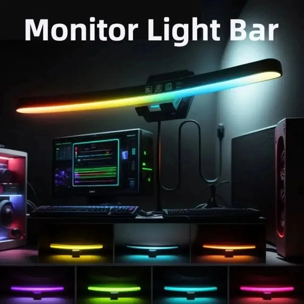 Monitor Light Bar Curved, RGB LED Computer Monitor Light Bar Desk Lamp