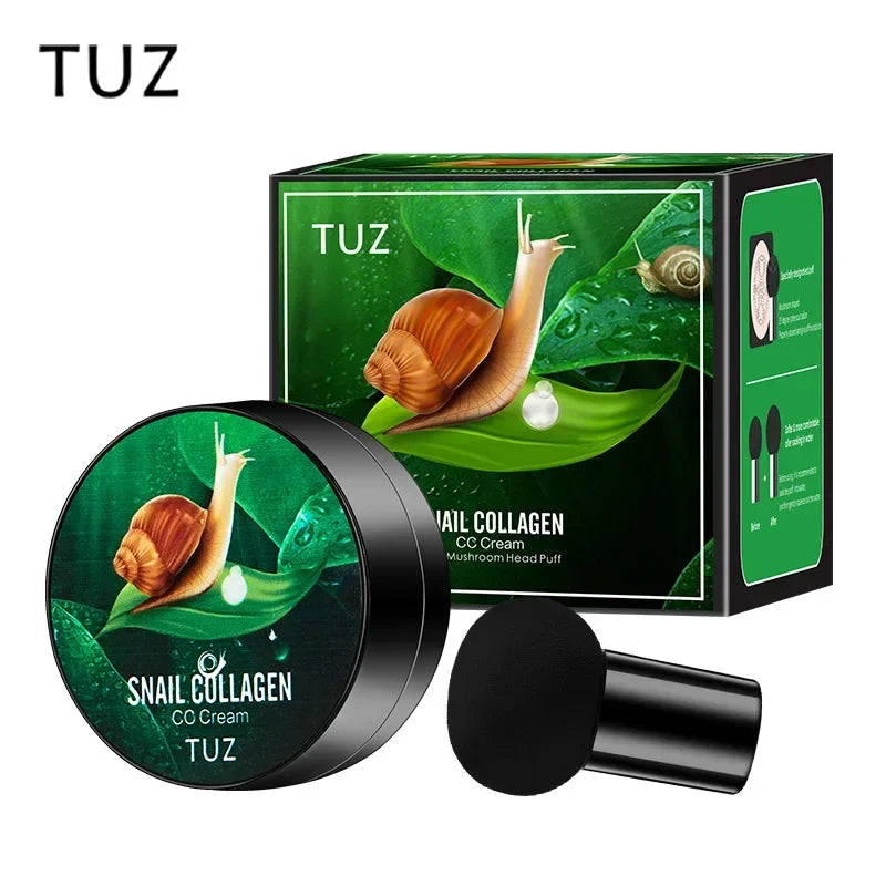 Snail Collagen BB Cream Mushroom Head Air Cushion CC Cream Matte Concealer Full Coverage Acne Scars Dark Circles Cosmetics