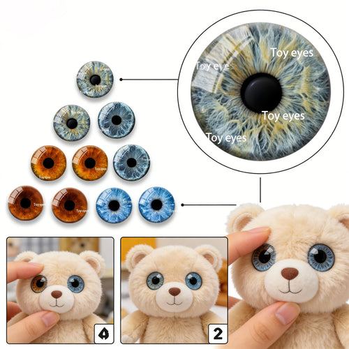 10PCS Realistic Glass Toy Eyes Doll Making Safety Eyes Craft Supply