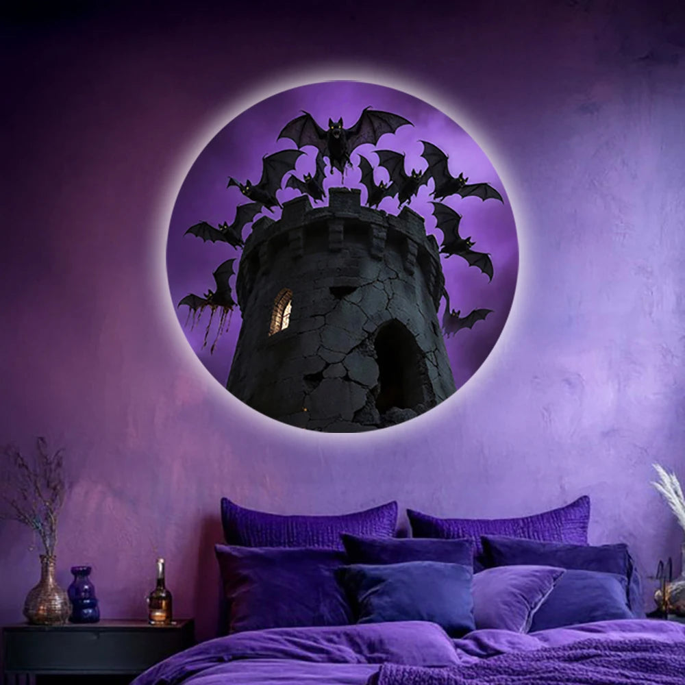 Halloween LED night light projector, you can change the pattern, skull, ghost, bat, pumpkin, death, spider shape decoration, cre