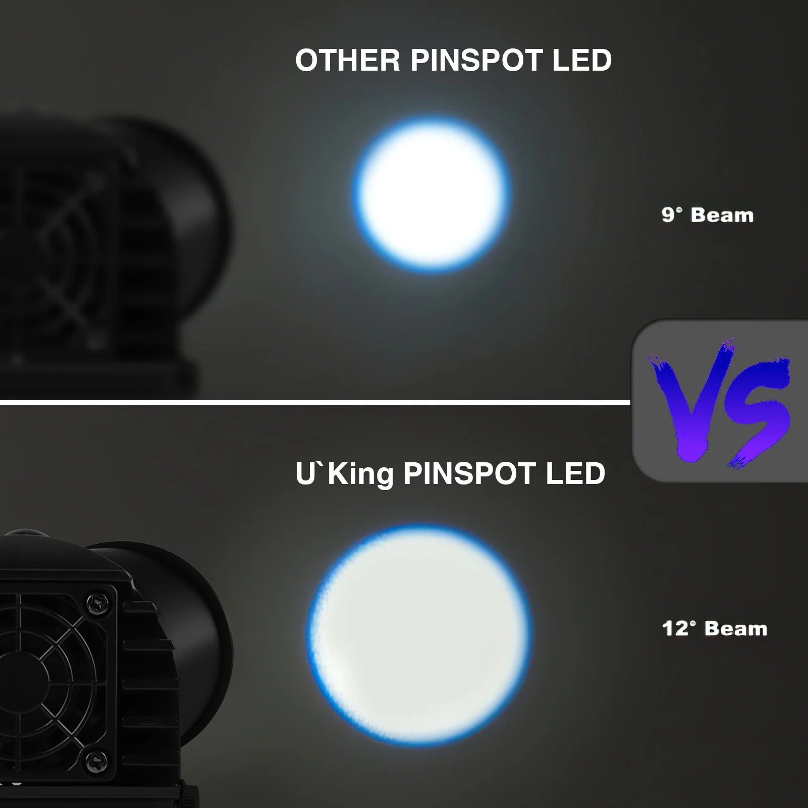 U'King 4PCS Mini RGBW LED Pinspot Light DMX512 Colorful Spotlight Beam Stage Light for DJ Party Disco Mirror Ball Pin Spot Light
