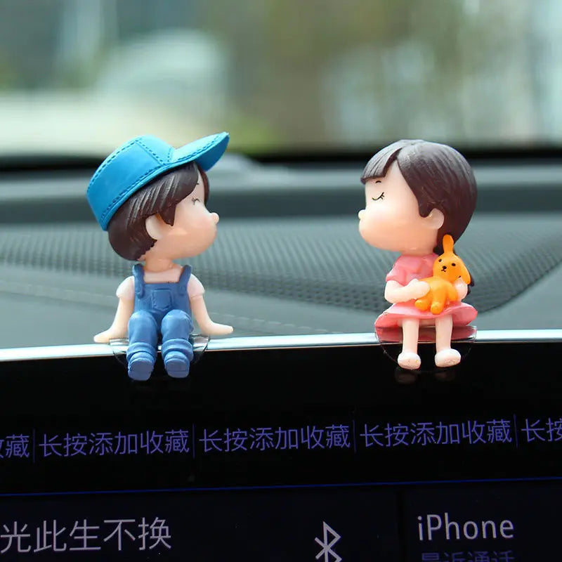 Cute Cartoon Couples Car Decoration Car Dashboard Ornament Decoration