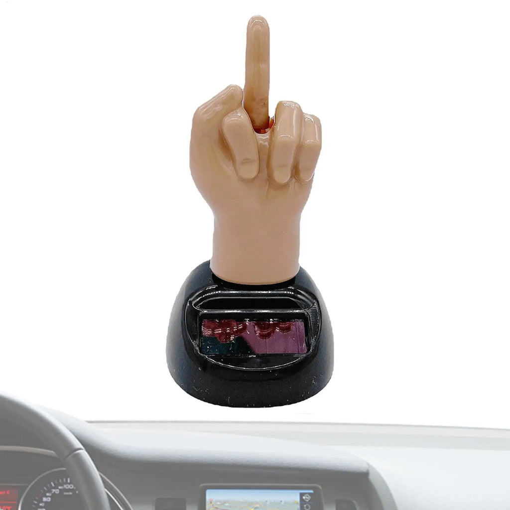 Creative Finger Solar Powered Shaking Car Dashboard Ornament Decoration