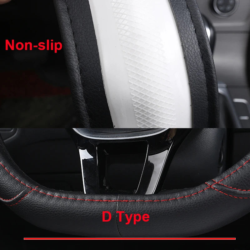 D Type Car Steering Wheel Steering Wheel Cover Anti-Slip Comfort