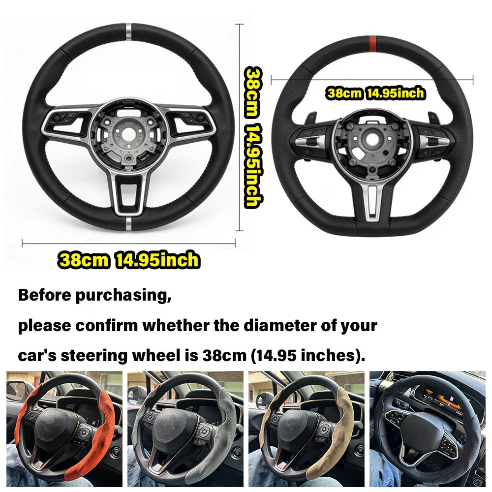 Universal D-shaped Round Car Steering Steering Wheel Cover Anti-Slip Comfort