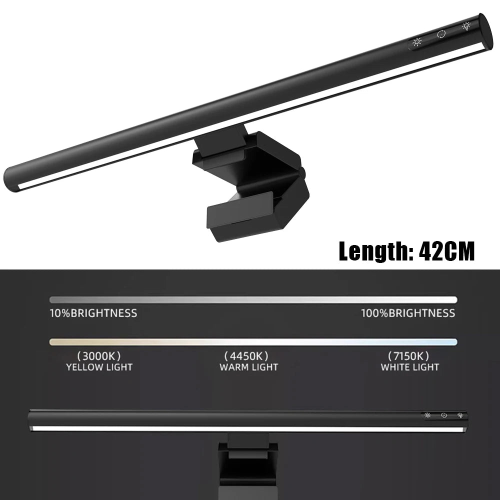 USB Stepless Dimming Screen Hanging LED Computer Monitor Light Bar Desk Lamp