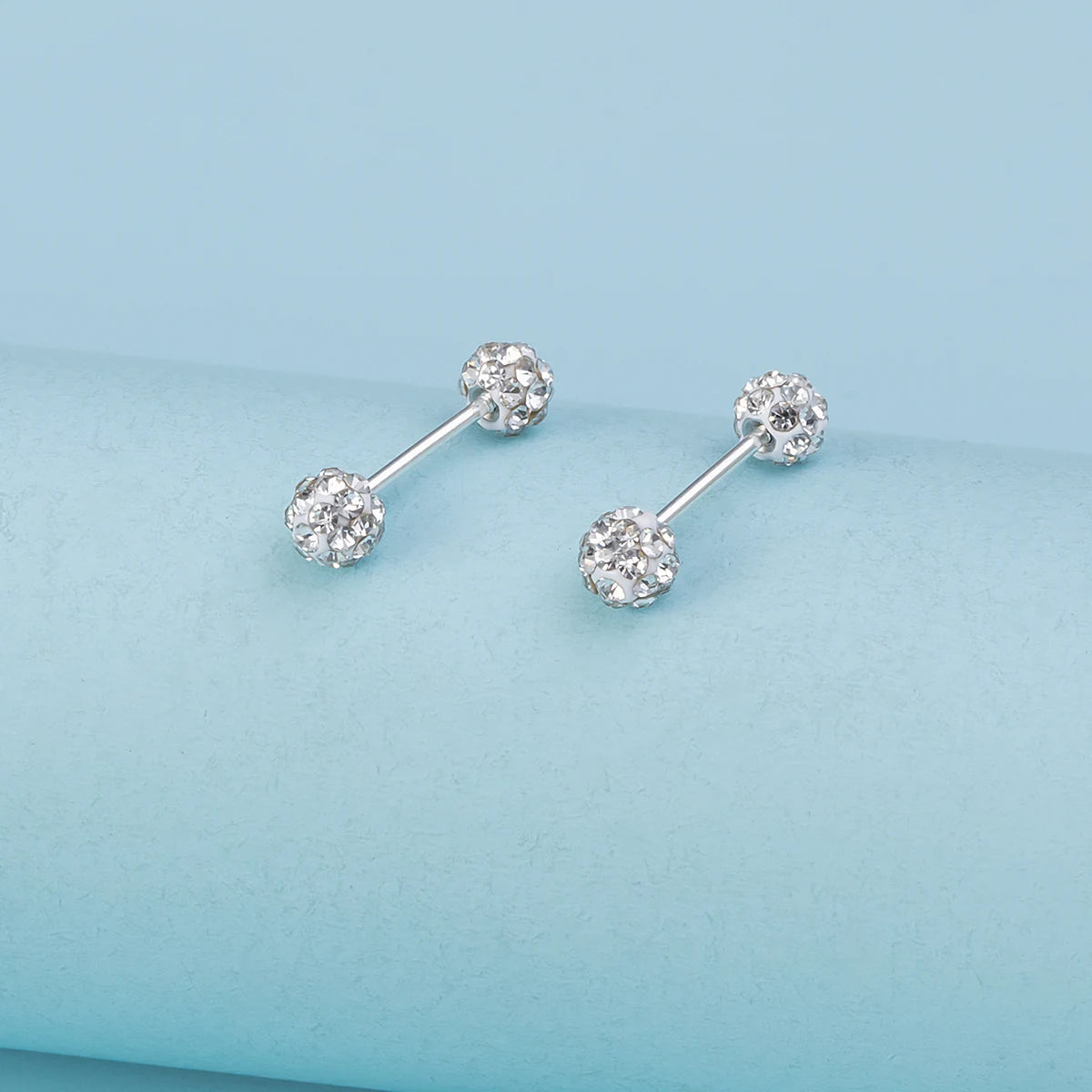 1 Pair Crystal Disco Ball Stud Earrings Cartilage Tragus Daith Helix Conch Piercing Ear Stud Accessory Fashion Jewelry Gift 20G