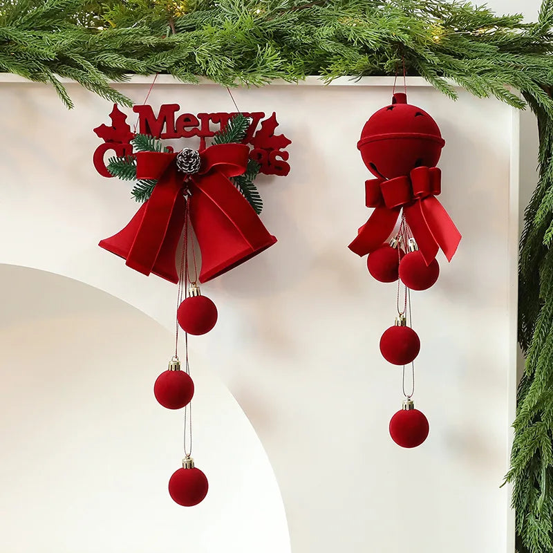 Christmas Ball Ornament Nordic Bells Christmas Tree Hanging Pendants Decorations For Home New Year Party Supplies Gifts
