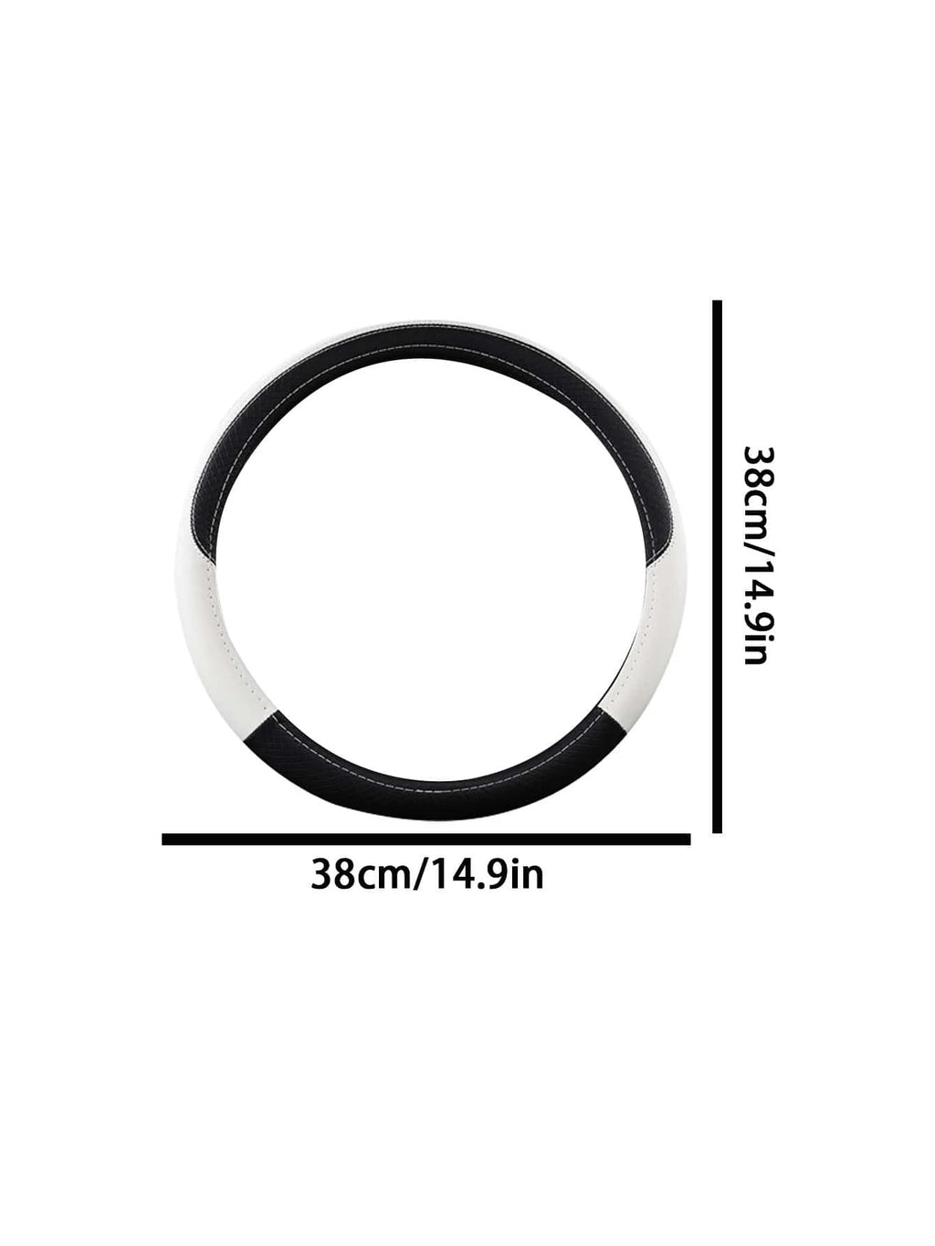 Two Tone PU Leather Car Steering Wheel Cover Anti-Slip Comfort