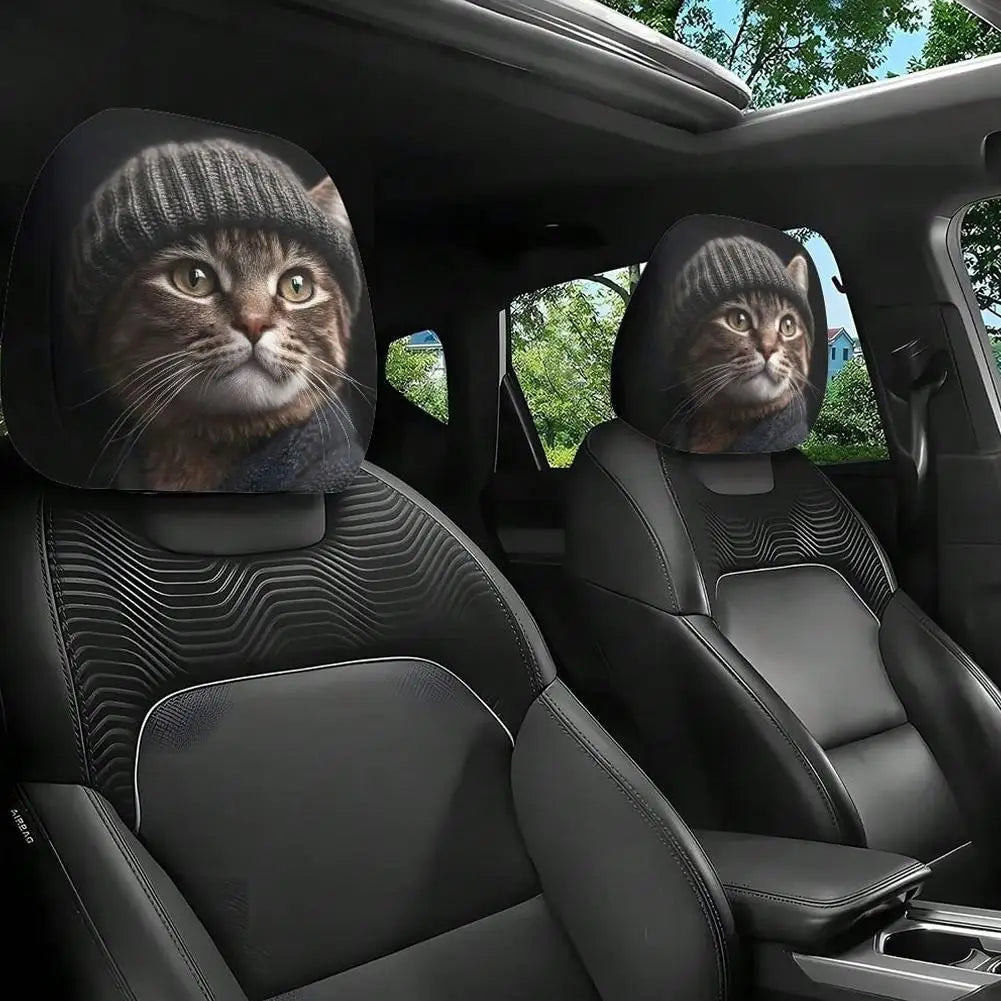 Bear Car Headrest Covers Universal Premium Quality Replacement Accessory