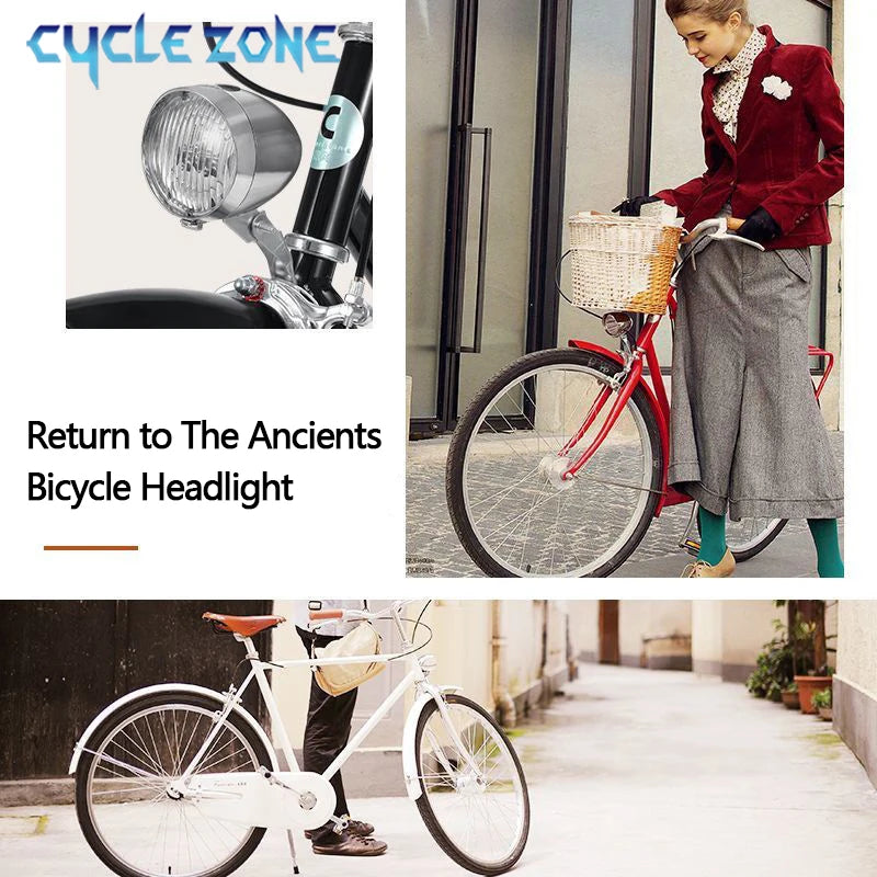 Retro Bike Headlight Type-C Rechargeable Premium Quality Replacement Accessory