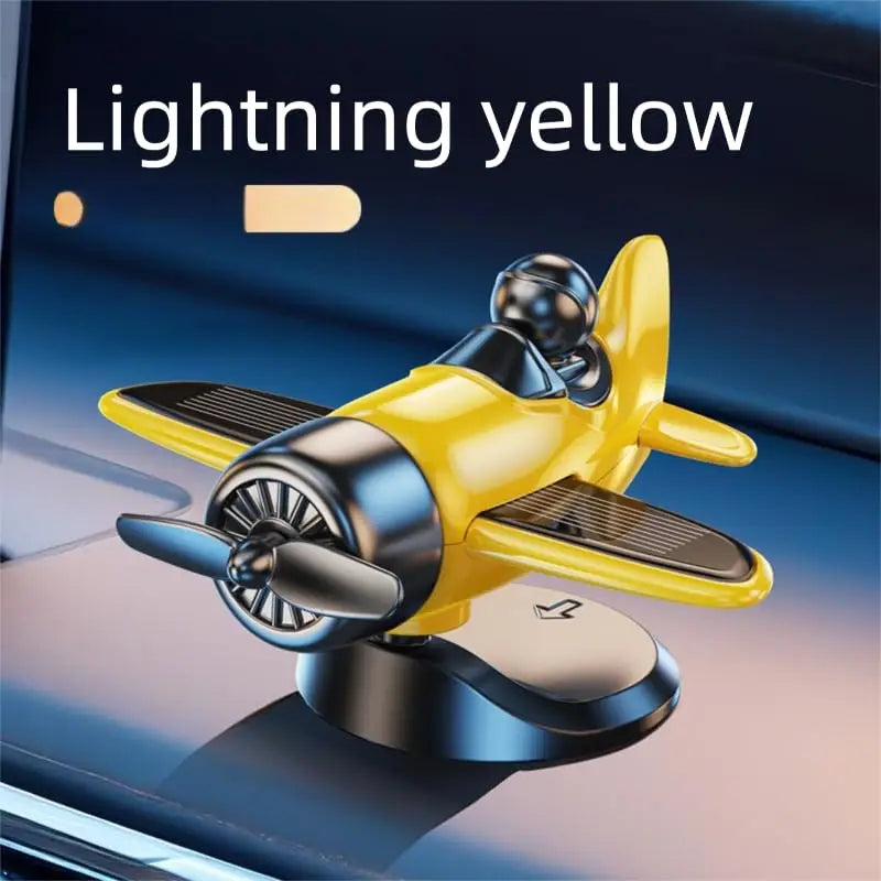 Solar Powered Rotating Airplane Car Car Dashboard Ornament Decoration