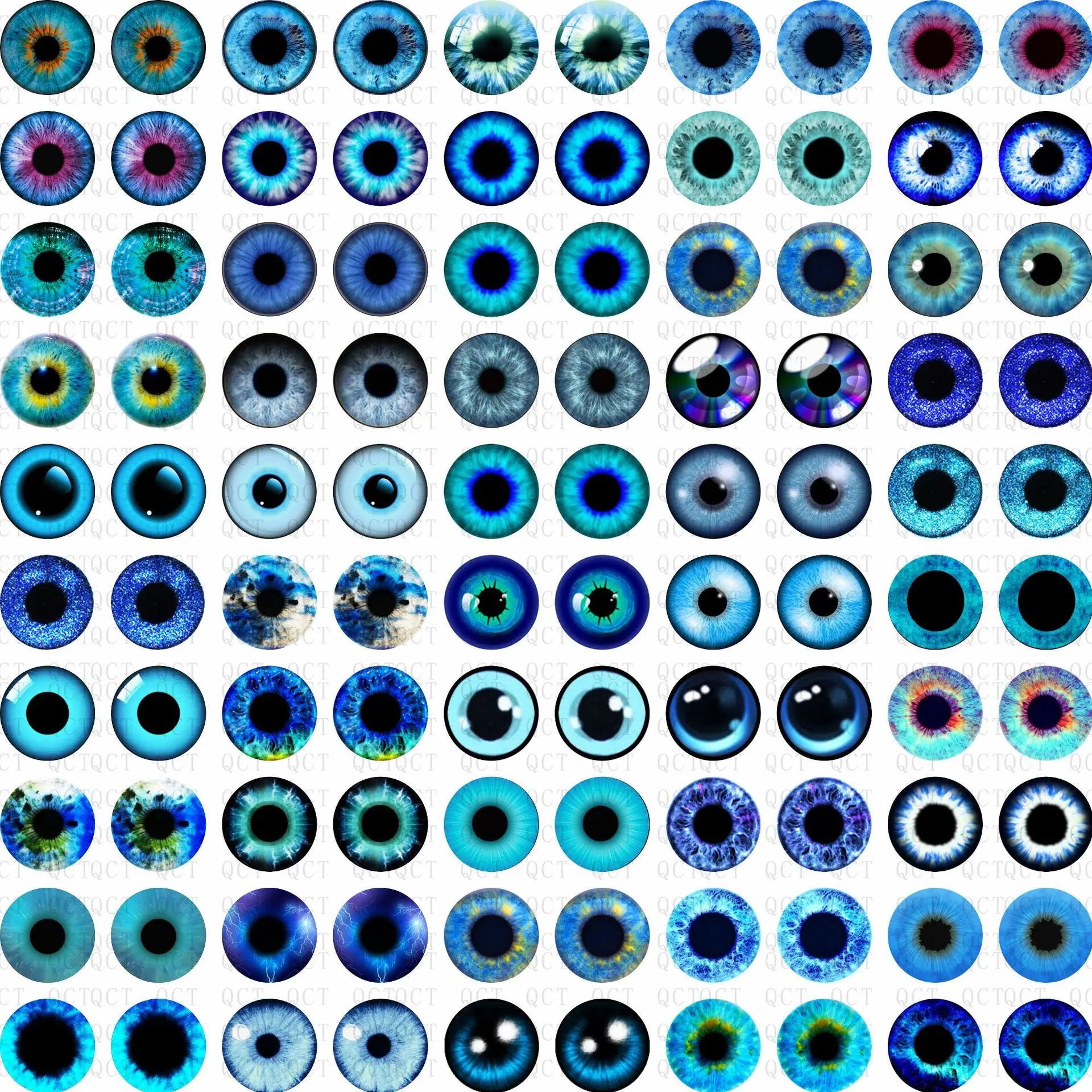 50Pcs 6/8/10/12mm Doll Glass Eye Doll Making Safety Eyes Craft Supply