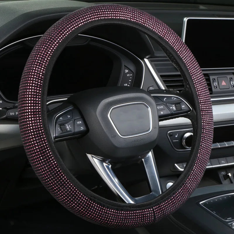Crystal Steering Wheel Cover Bling Steering Wheel Cover Anti-Slip Comfort