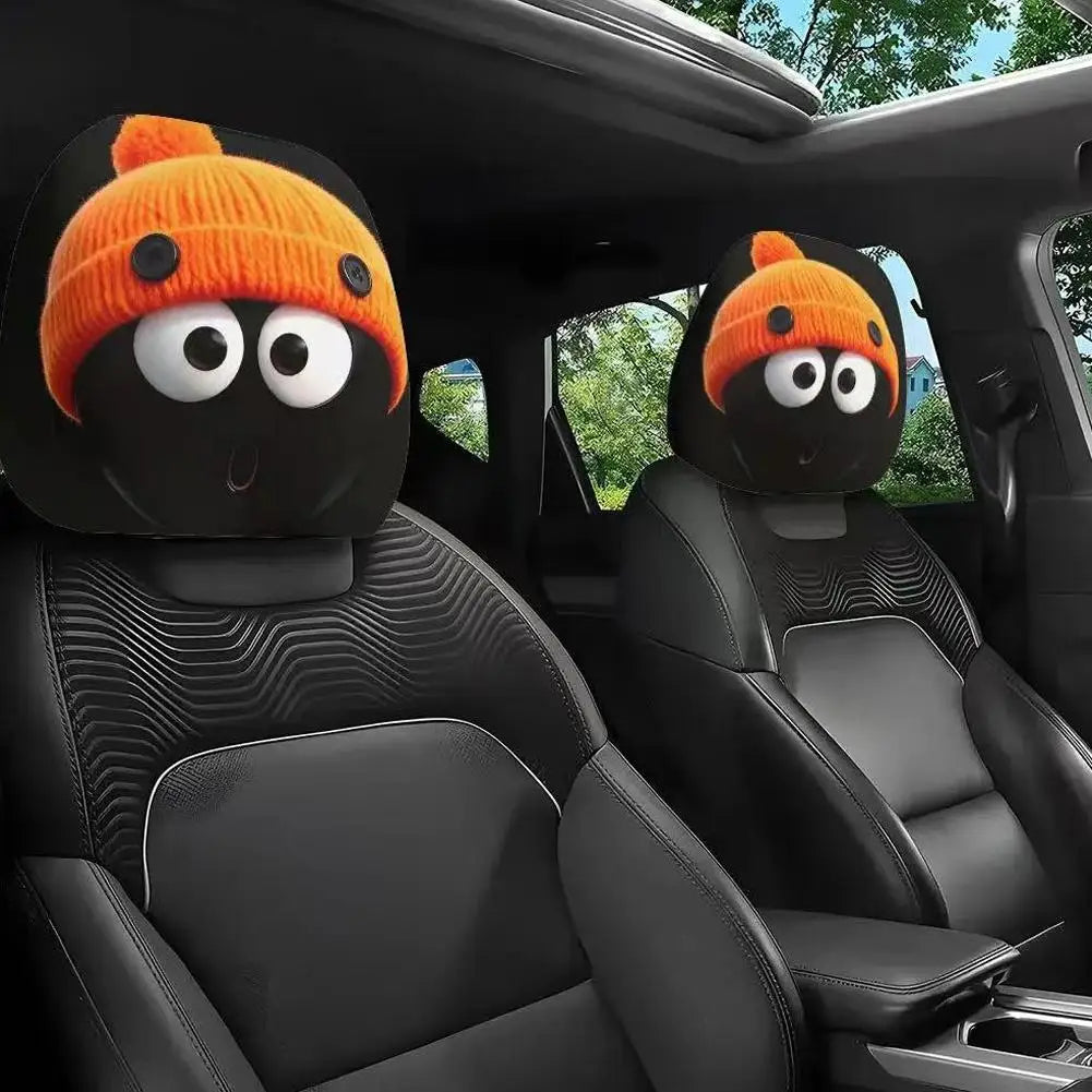 Funny Car Headrest Cover Elastic Premium Quality Replacement Accessory